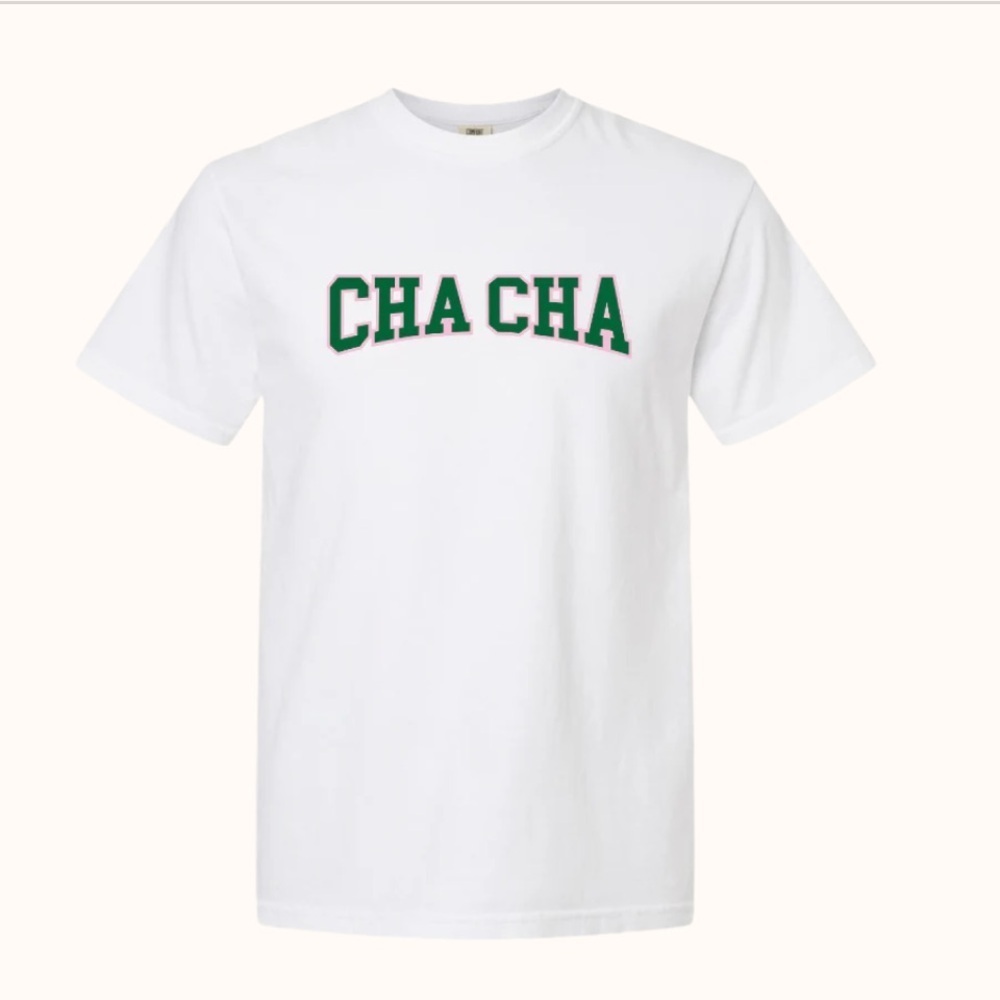 CHA CHA shirt matcha cafe White T-Shirt large NEW no tags soft cotton